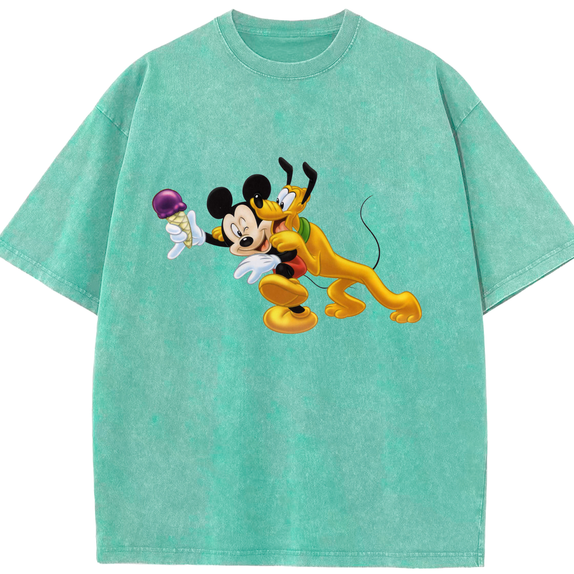 （画像用） ミッキーマウス Mickey Mouse 綿100% ヴィンテージ風 半袖Tシャツ（フロントプリント）